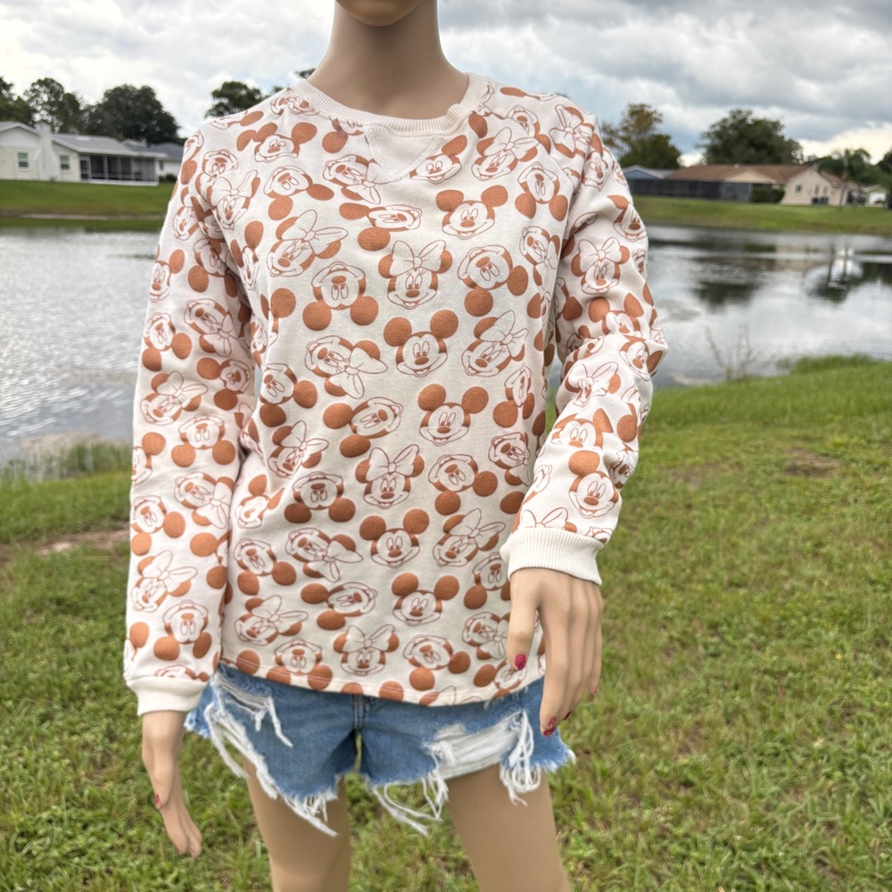 Disney Minnie Mickey Mouse Print Crewneck XL (15-17)